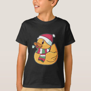 T-shirt Canard en caoutchouc de Noël Chapeau de Père Noël 