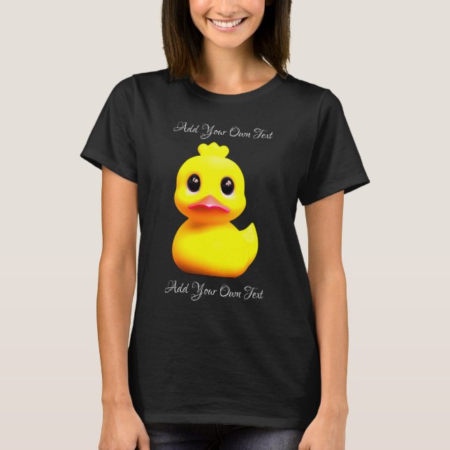 T-shirt Canard en caoutchouc jaune mou personnalisé (Devant)