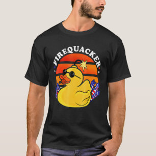 T-shirt Canard en caoutchouc pétard 4 juillet feu patrioti