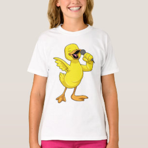 T-shirt Canard en chanteur avec microphone