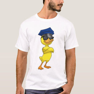 T-shirt Canard en tant qu'officier de police avec casquett