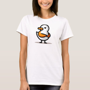 T-shirt Canard Grincheux Masque de Dessin Animé Minimalist