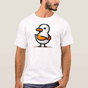 T-shirt Canard Grincheux Masque de Dessin Animé Minimalist