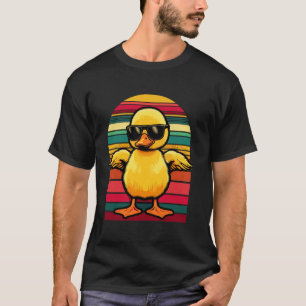 T-shirt Canard jaune avec lunettes de soleil Rétro Canard