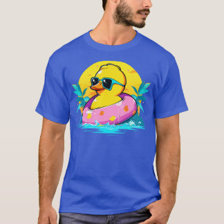 T-shirt Canard jaune rétro cool dans lunettes de soleil le