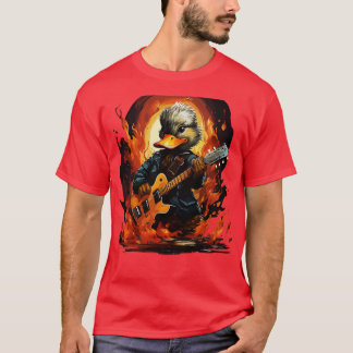 T-shirt Canard Jouer Guitare