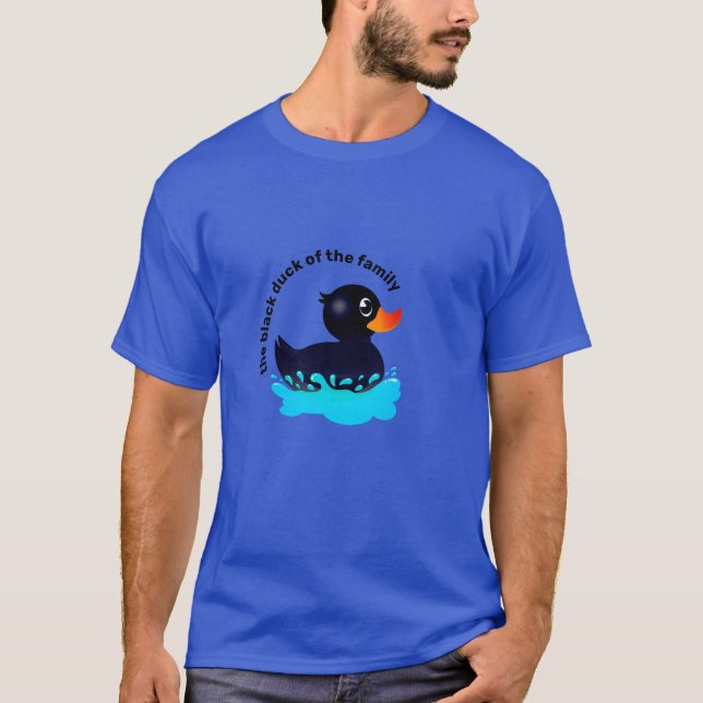 T-shirt Canard noir en caoutchouc - "canard noir de la fam (Devant)