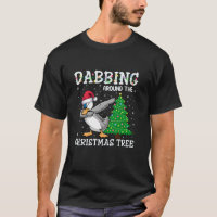 Canard Santa Hat Dabbing autour de l'arbre de Noël