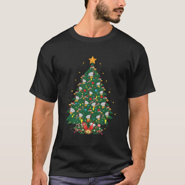 T-shirt Canards Amant Noël Gift Canard Arbre Pour Noël (Devant)