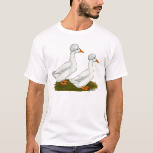 T-shirt Canards :  Blanc Crested