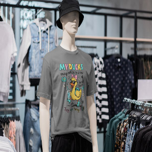 T-shirt Canards drôles pas en rangée 