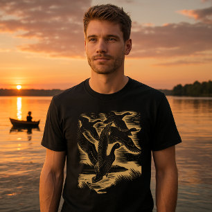 T-shirt Canards en vol Art Déco vintage