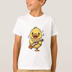 T-shirt Canards Enfants Jouant de l'Ukulele avec Joie