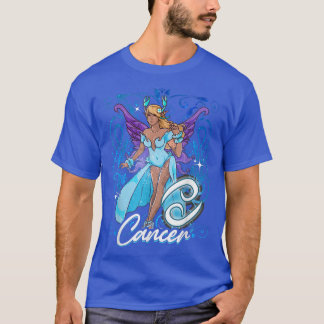 T-shirt Cancer Anime Anniversaire Fées Fées Cancer Black G