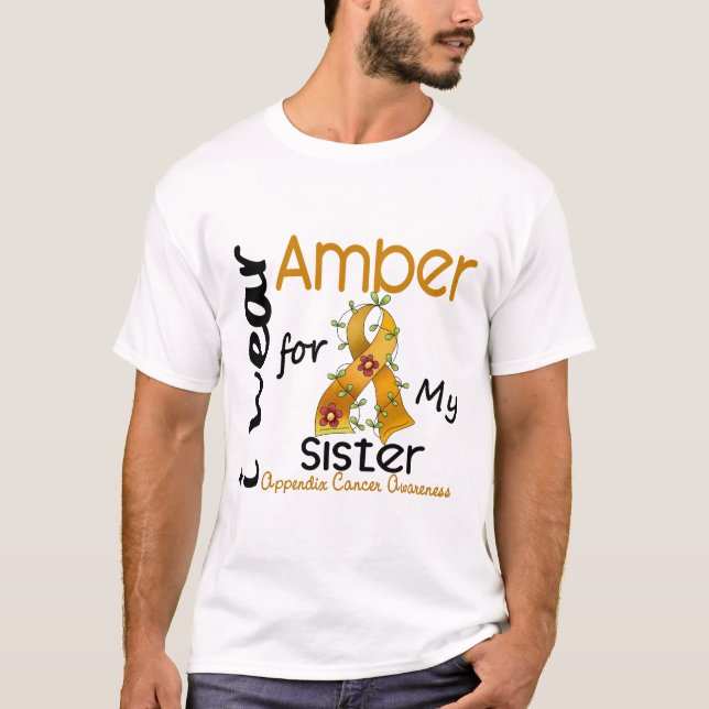 T-shirt Cancer d'annexe je porte l'ambre pour ma soeur 43 (Devant)