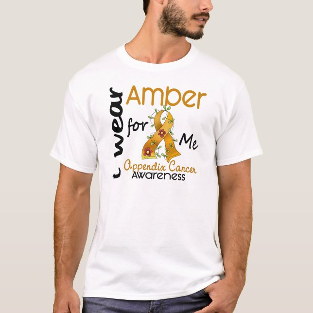 T-shirt Cancer d'annexe je porte l'ambre pour moi 43 (Devant)