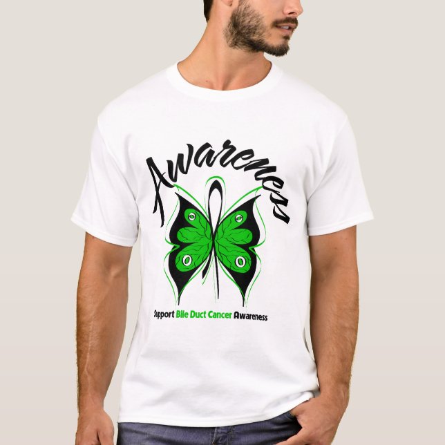T-shirt Cancer de cholagogue de papillon de CONSCIENCE (Devant)
