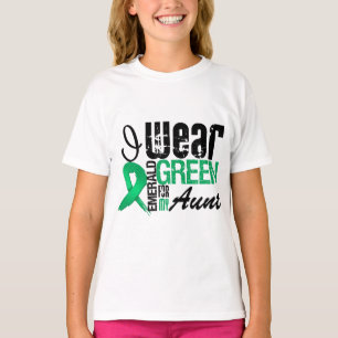 T-shirt Cancer de foie je porte le vert vert pour ma tante