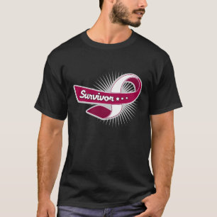 T-shirt Cancer de la gorge de ruban de survivant de Cancer
