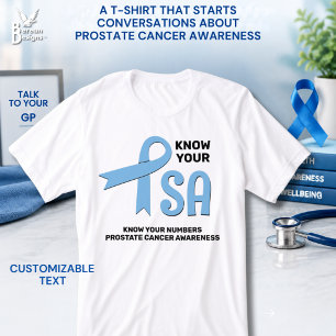 T-shirt Cancer de la prostate CONNAISSEZ VOTRE PSA