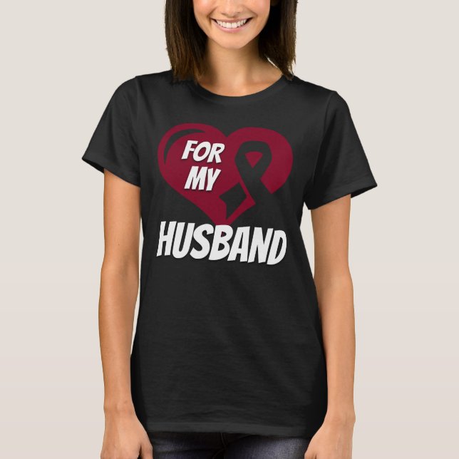 T-shirt Cancer De La Tête Et Du Cou Pour Mon Mari (Devant)