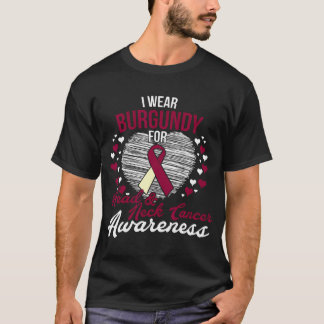 T-shirt Cancer De La Tête Et Du Cou Ribbon Soutien Sensibi