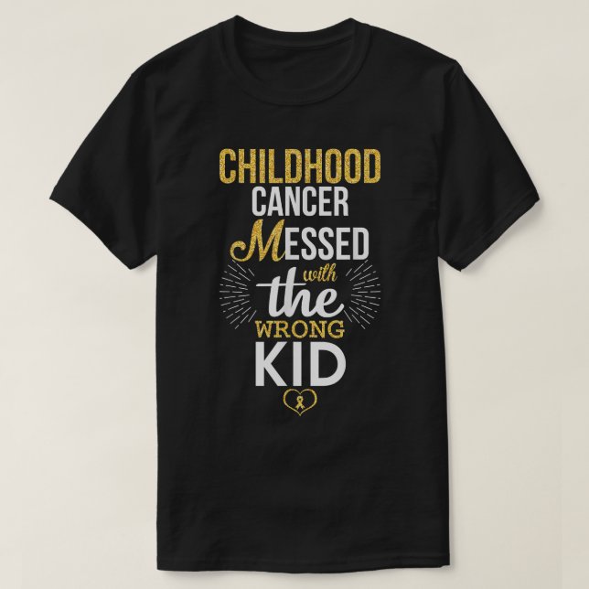 T-shirt Cancer De L'Enfance Mis Au Courant Avec Le Mauvais (Design devant)