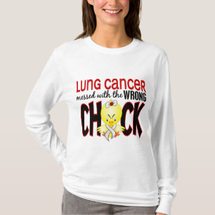 T-shirt Cancer de poumon sali avec le poussin faux