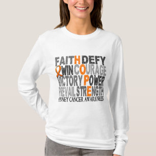 T-shirt Cancer de rein de collage de mot d'espoir
