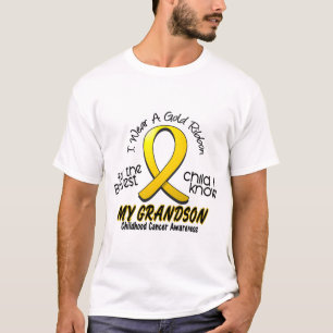 T-shirt Cancer d'enfance je porte le ruban d'or pour le