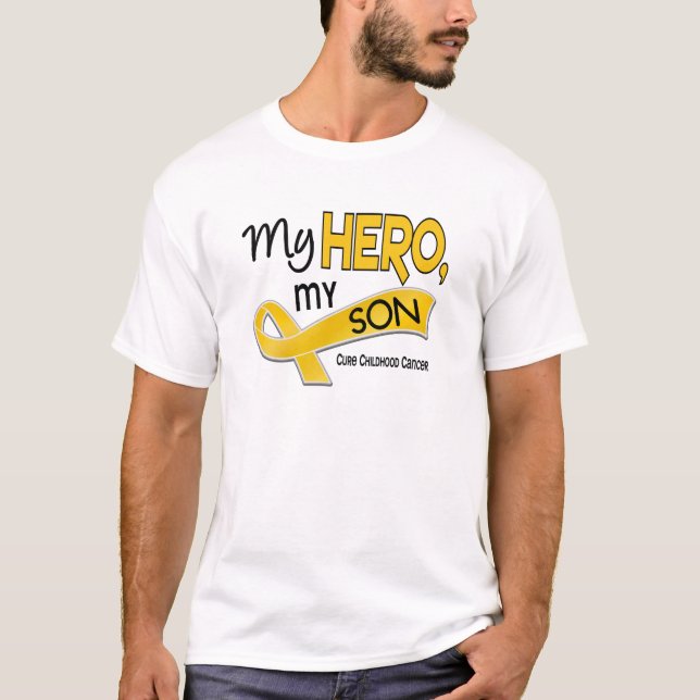 T-shirt Cancer d'enfance MON HÉROS MON FILS 42 (Devant)