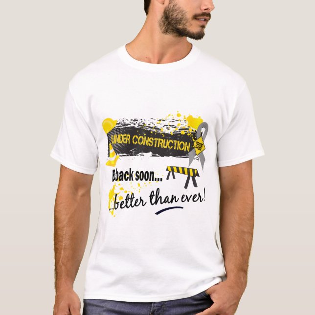 T-shirt Cancer du cerveau en construction (Devant)