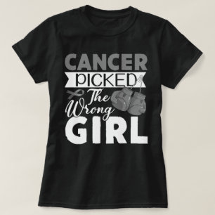 T-shirt Cancer Du Cerveau La Fille Gray Ribbon