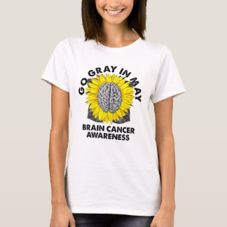 T-shirt Cancer Du Cerveau Sensibilisation À La Tumeur Gris
