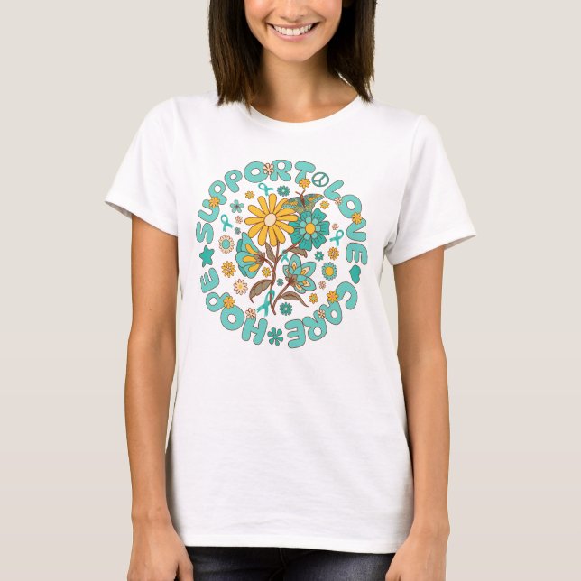 T-shirt cancer du col utérin soutien espoir amour soins (Devant)