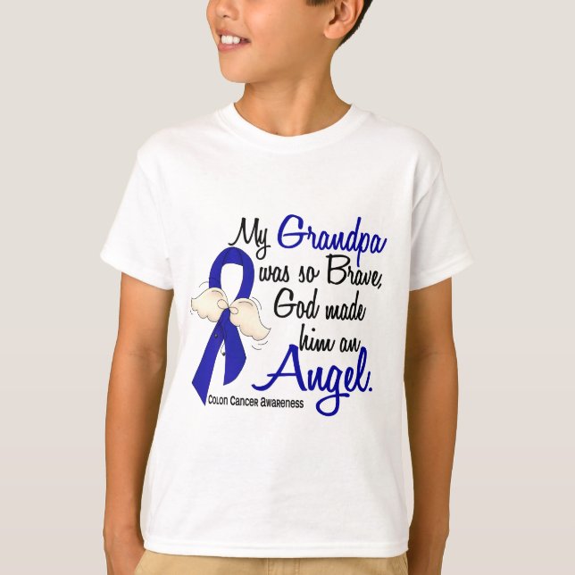 T-shirt Cancer du colon de grand-papa de l'ange 2 (Devant)