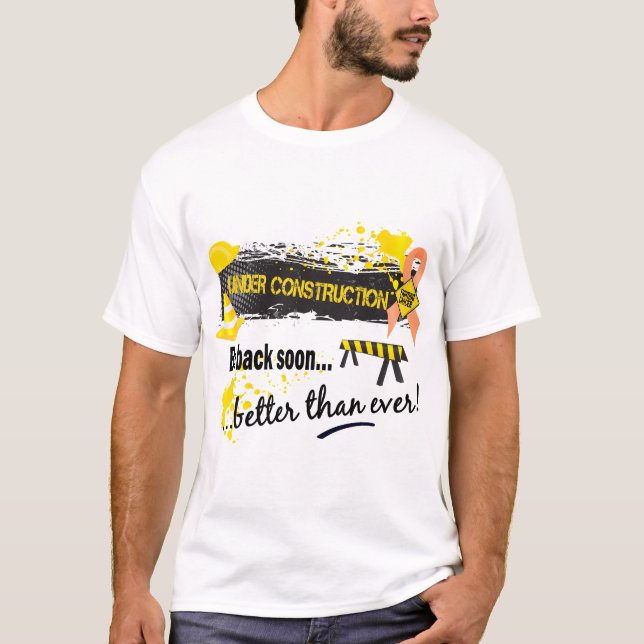 T-shirt Cancer du corps utérin en construction (Devant)