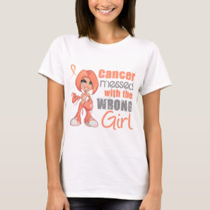 T-shirt Cancer du corps utérin sali avec la fille fausse