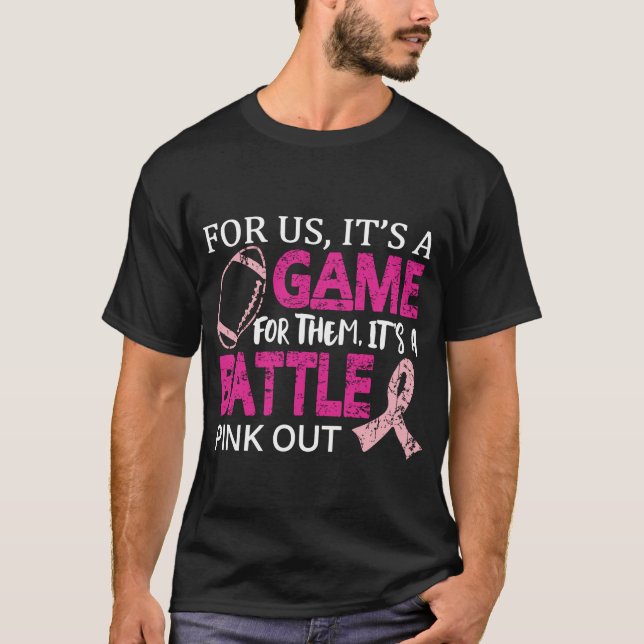 T-shirt cancer du football, cancer du sein (Devant)