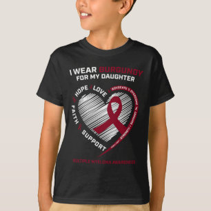 T-shirt Cancer du sang Fille Bourgogne Myélome multiple Aw