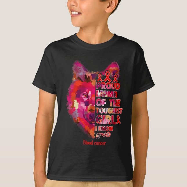T-shirt cancer du sang loup mère fille guerrière la plus d (Devant)