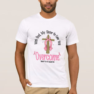 T-shirt Cancer du sein avec Dieu que ma belle-soeur Overc