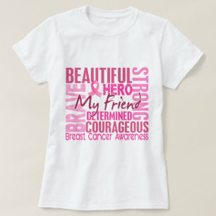 T-shirt Cancer du sein carré d'ami d'hommage