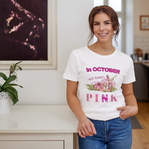 T-shirt Cancer du sein citrouille Mois de sensibilisation 