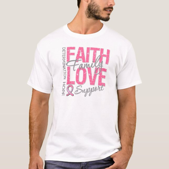 T-shirt Cancer du sein de inspiration de collage de slogan (Devant)