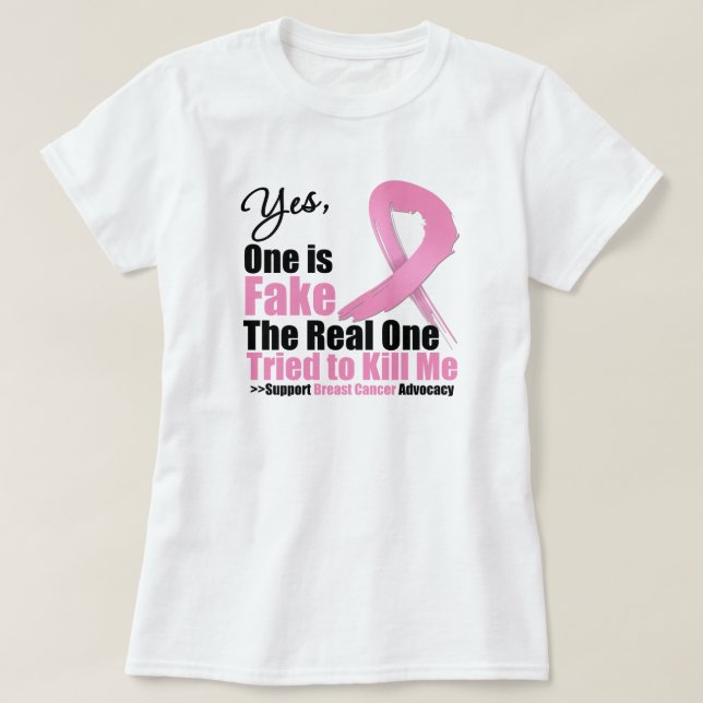 T-shirt Cancer du sein faux (Design devant)