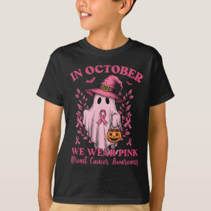 T-shirt Cancer du sein Femmes Halloween Fantôme En Octobre