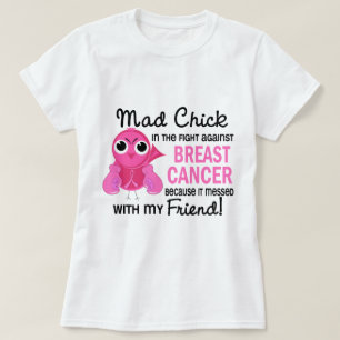 T-shirt Cancer du sein fou d'ami du poussin 2