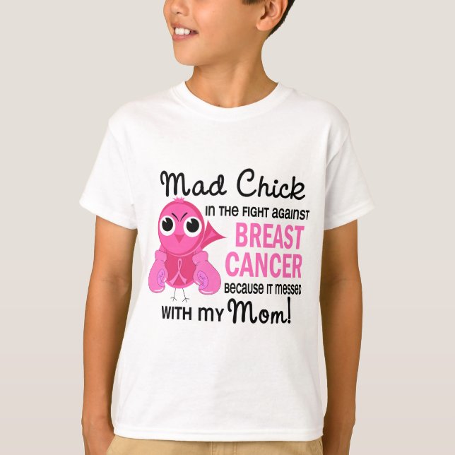 T-shirt Cancer du sein fou de maman du poussin 2 (Devant)