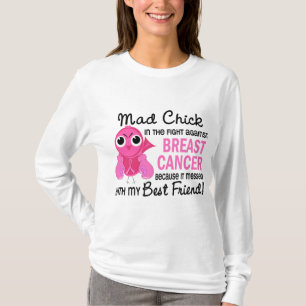 T-shirt Cancer du sein fou de meilleur ami du poussin 2